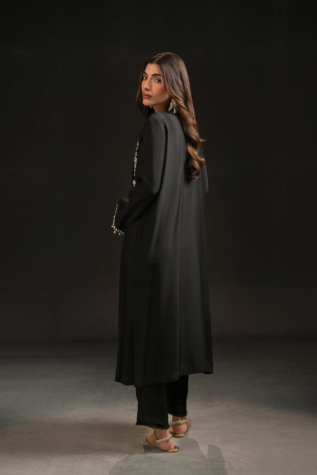 Ammara Khan | Glitz Luxury Pret 24 | BLACK EVENING WEAR SET (D-05) by Ammara Khan - Designer Dress - Type: Ladies Clothes - Available at Libayah - 100% Original