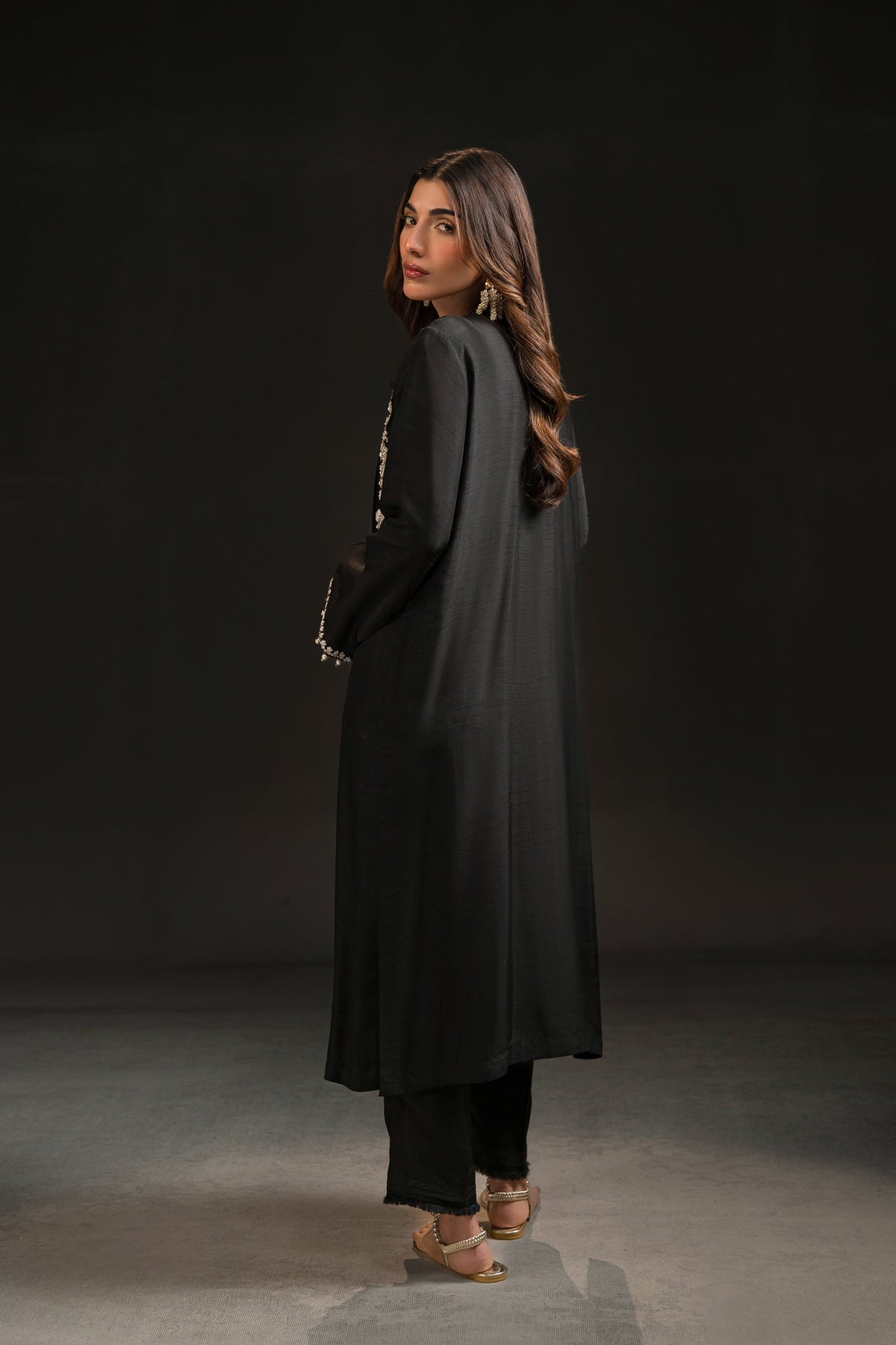 Ammara Khan | Glitz Luxury Pret 24 | BLACK EVENING WEAR SET (D-05) by Ammara Khan - Designer Dress - Type: Ladies Clothes - Available at Libayah - 100% Original