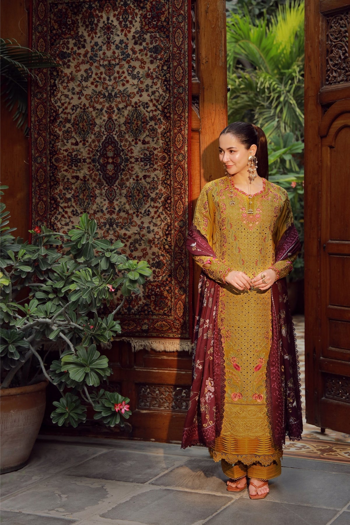 Maryam Hussain | Winter Shawl 25 | Soz by Maryam Hussain - Designer Dress - Type : Ladies Clothes - Available at Libayah - 100% Original 