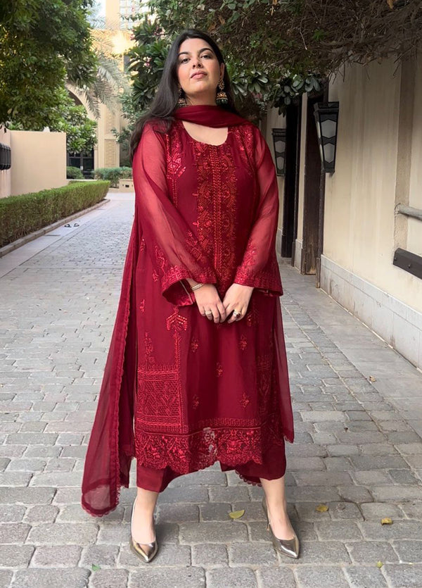 Sahane | Luxury Lawn and Formal Dresses | SAH-1011 Scarlet - Ella Formals by Sahane - Designer Dress - Type: Formal - Available at Libayah - 100% Original