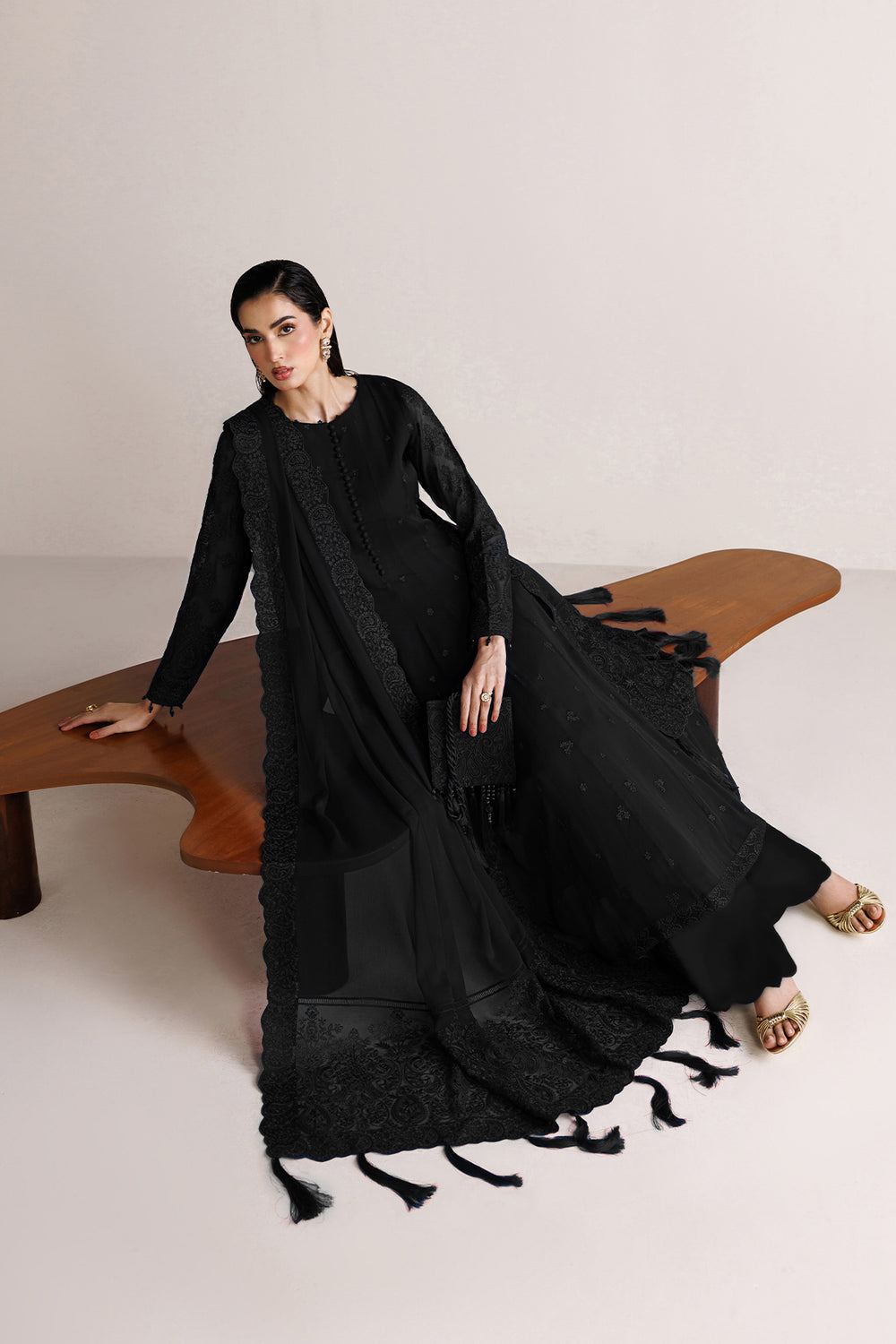 Farasha | Chiffon Essentials 26 | Black Dahlia by Farasha - Designer Dress  - Type : Ladies Clothes - Available at Libayah - 100% Original 