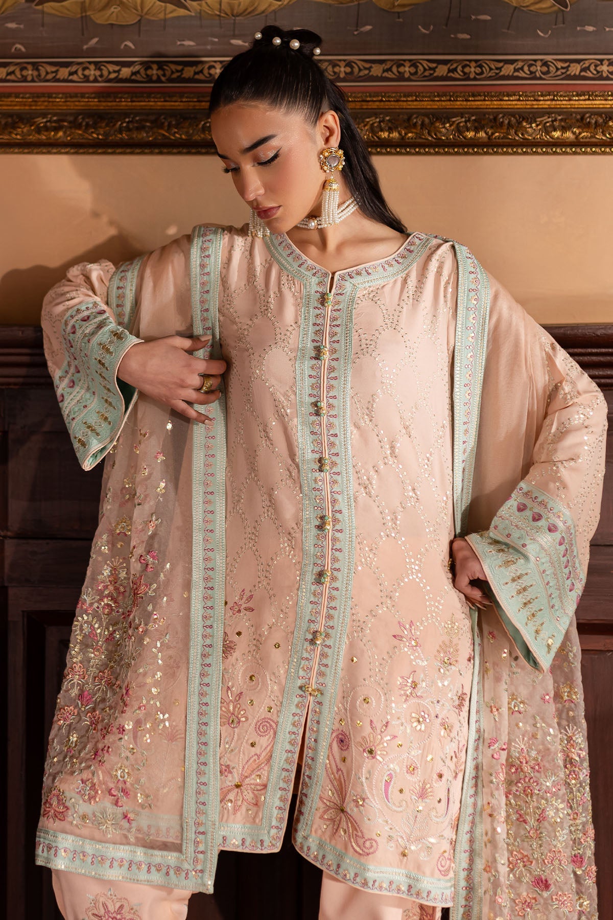 Nureh | Nur Mahal Formals | NE-141 by Nureh - Designer Dress - Type: Ladies Clothes - Available at Libayah - 100% Original