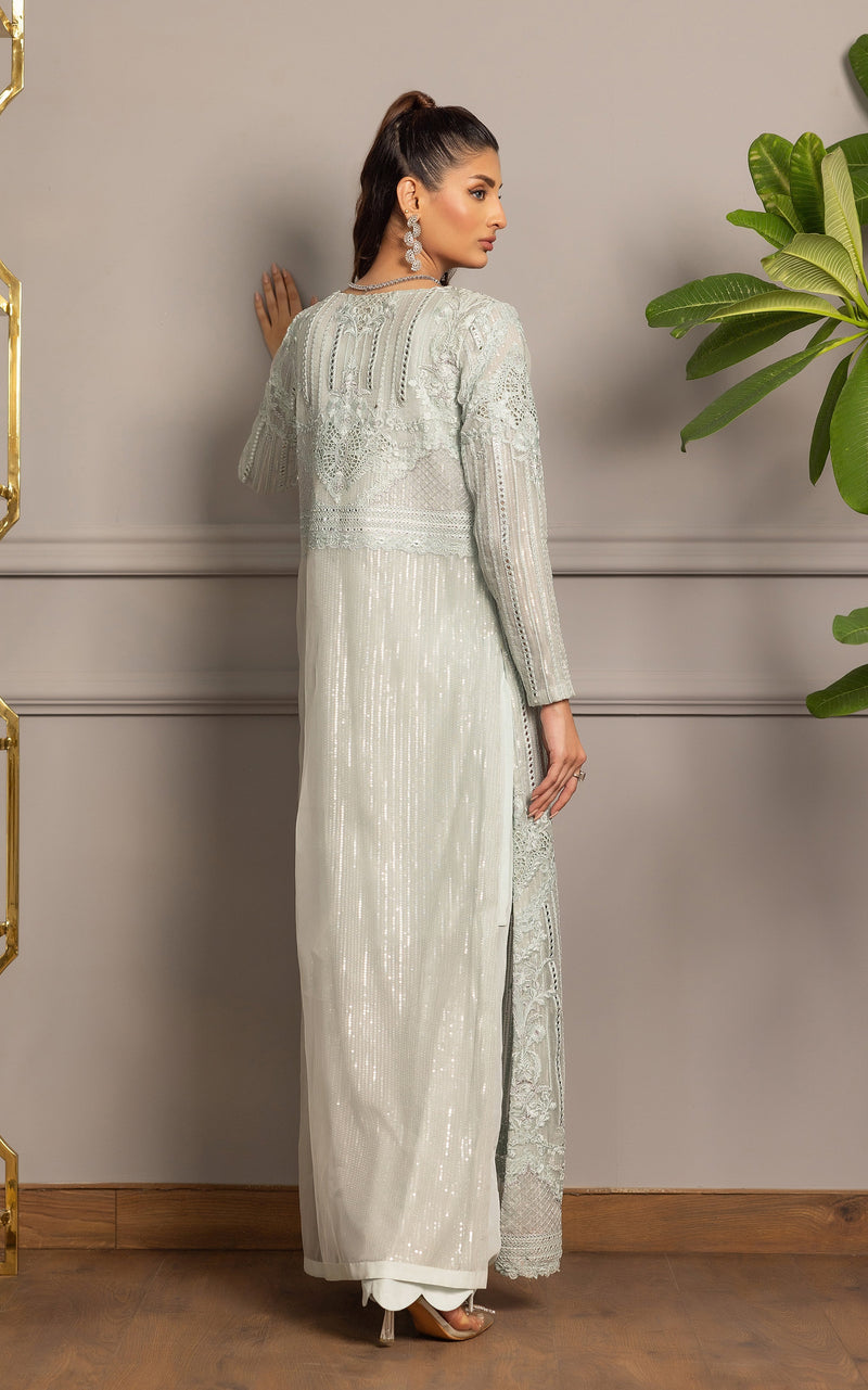 Threads and Motifs | Formal Dresses 25 | Organza Embroidered Jacket With Inner by Threads and Motifs - Designer Dress  - Type : Ladies Clothes - Available at Libayah - 100% Original 
