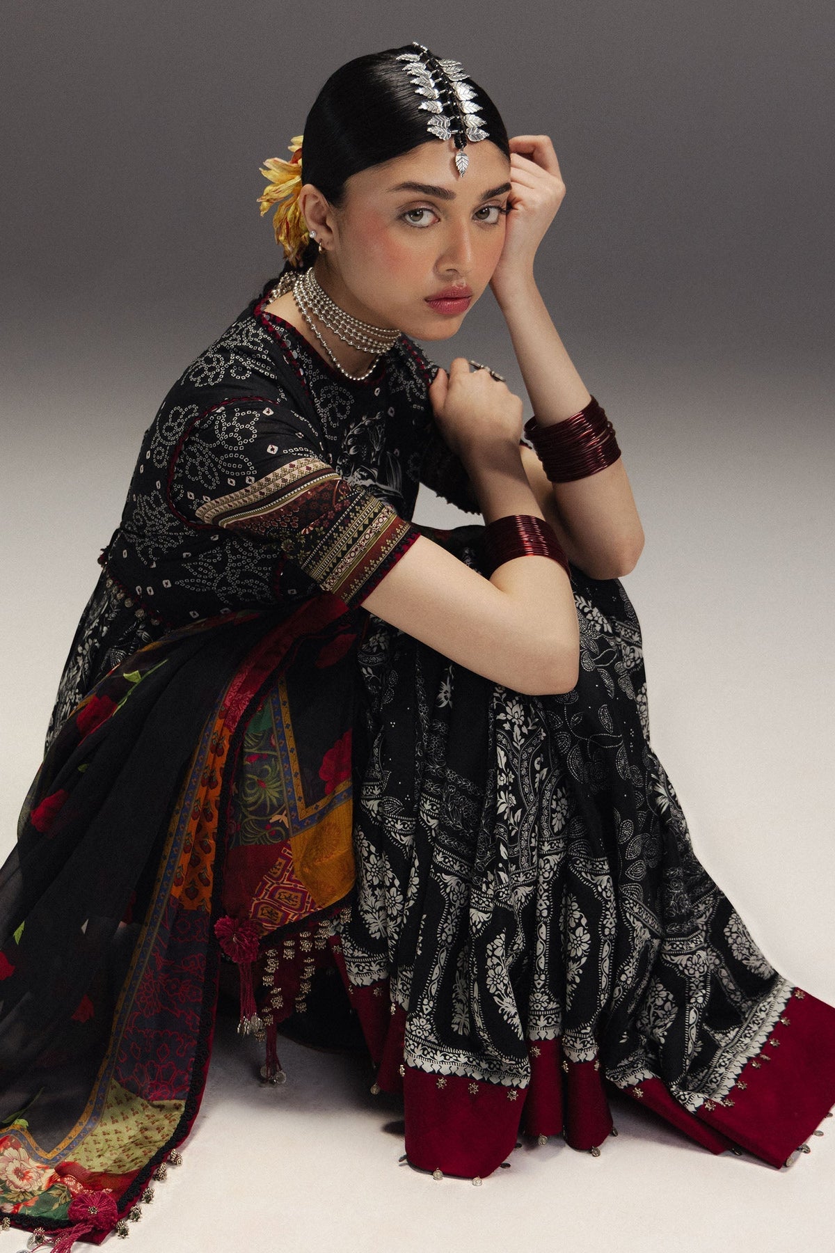 Zara Shahjahan | Anarkali 26 | Surkh Bahar-D1 - Designer Dress - Type : Ladies Clothes - Available at Libayah - 100% Original