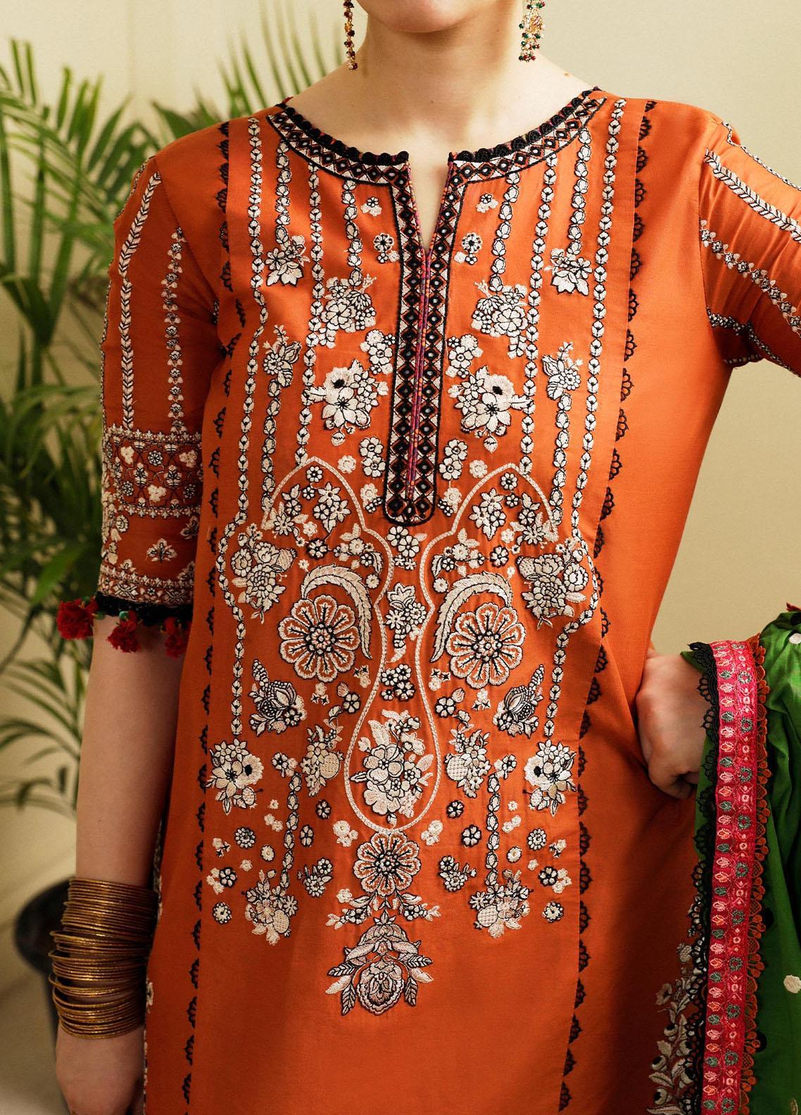 Hussain Rehar | Embroidered Lawn | STAR DUST by Hussain Rehar - Designer Dress - Type: Ladies Clothes - Available at Libayah - 100% Original
