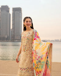 Faiza Saqlain | AYA - Unstitched Luxury Lawn '26 | Merjem by Faiza Saqlain - Designer Dress  - Type : Ladies Clothes - Available at Libayah - 100% Original 