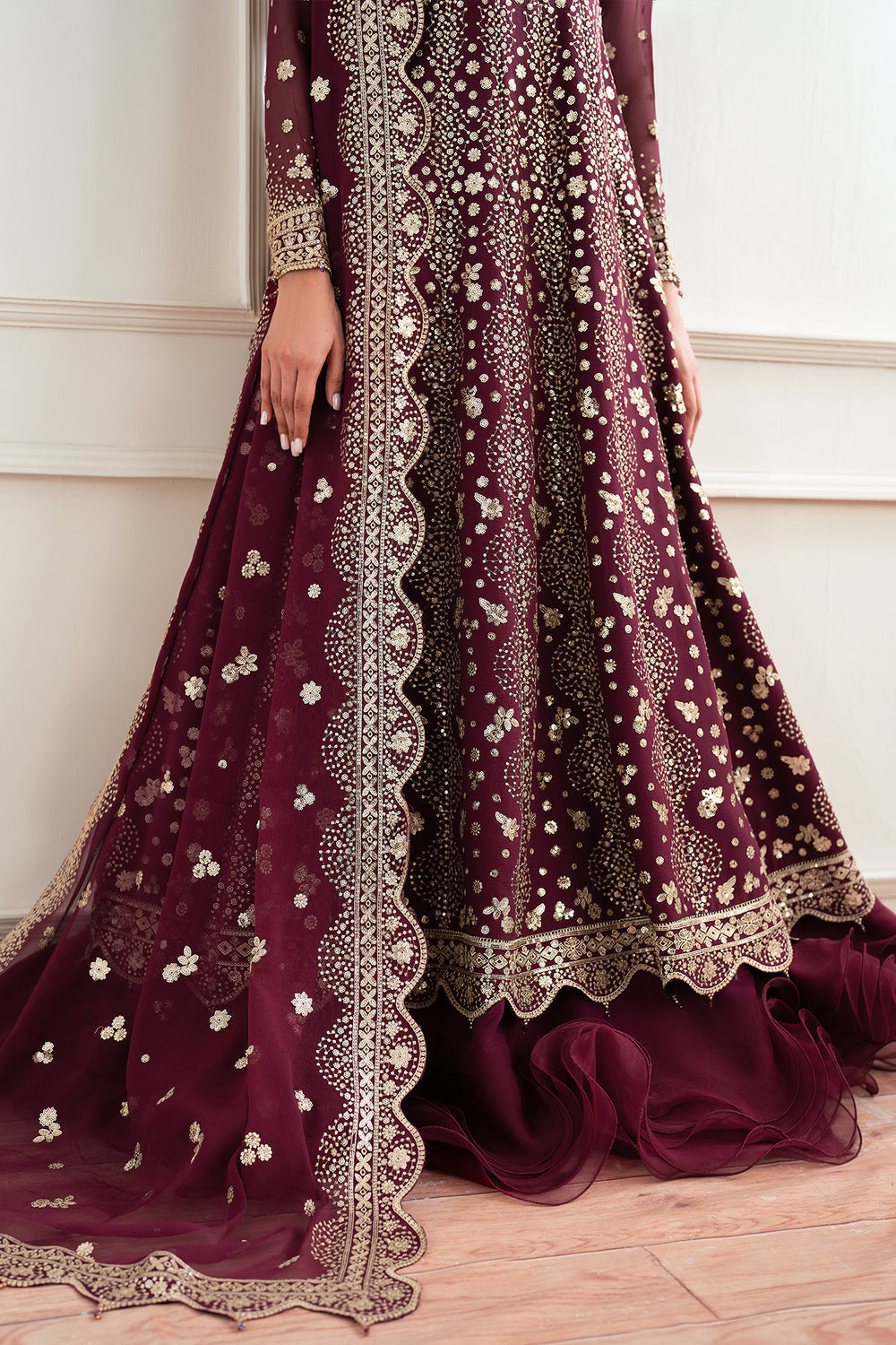 Farasha | Essence Formals 25 | Maroon Empress by Farasha - Designer Dress  - Type : Ladies Clothes - Available at Libayah - 100% Original 
