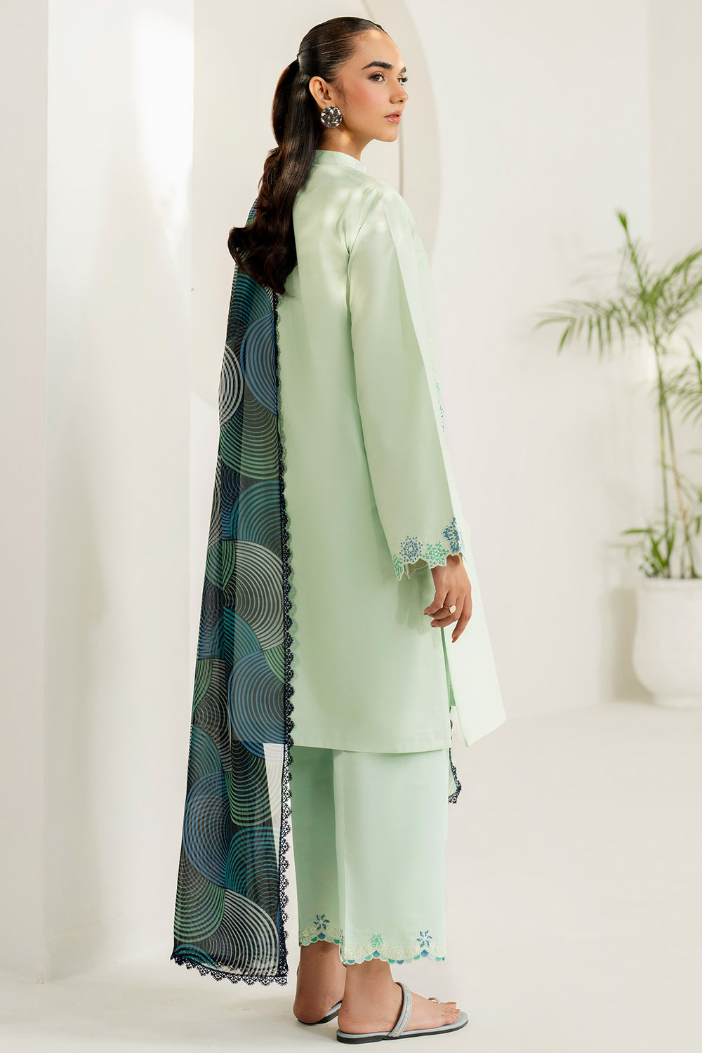 Farasha | Thread Lines Embroidered | Green Meadow by Farasha - Designer Dress  - Type : Ladies Clothes - Available at Libayah - 100% Original 