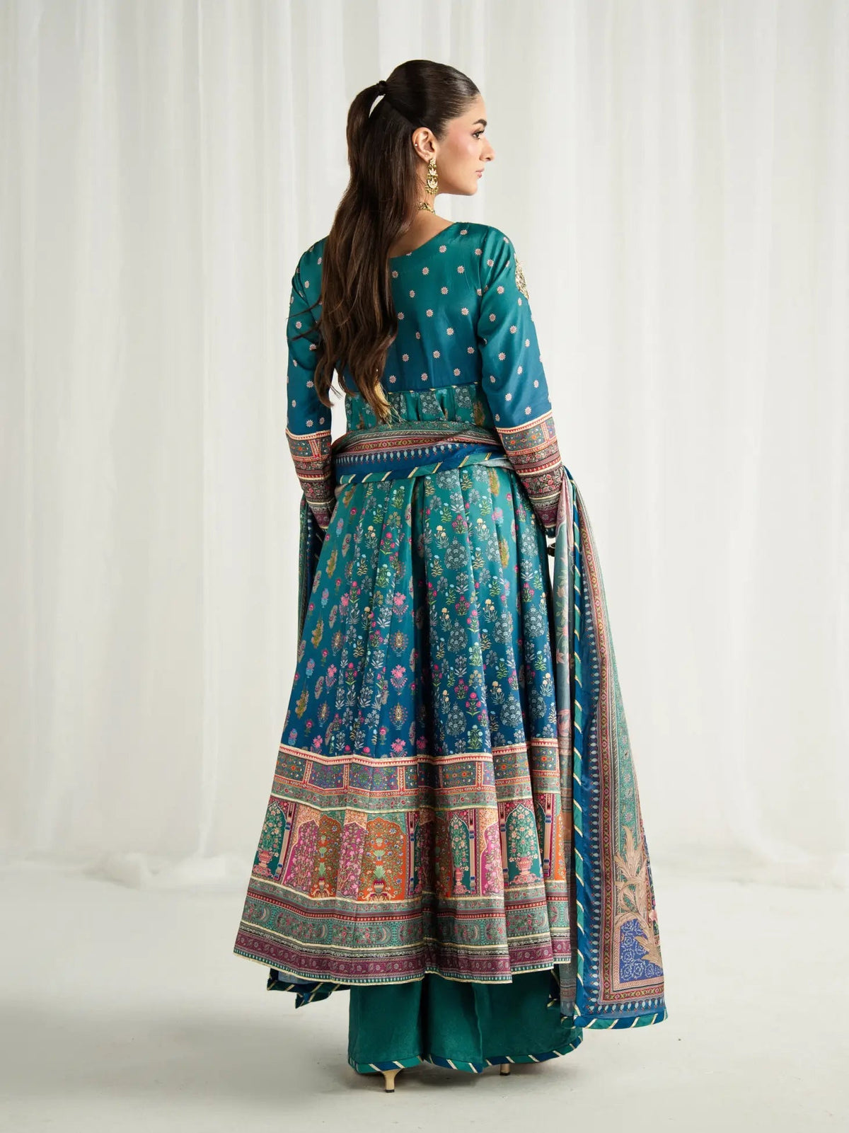Gulaal | Aira Printed Silk | Azure by Gulaal - Designer Dress  - Type : Ladies Clothes - Available at Libayah - 100% Original 