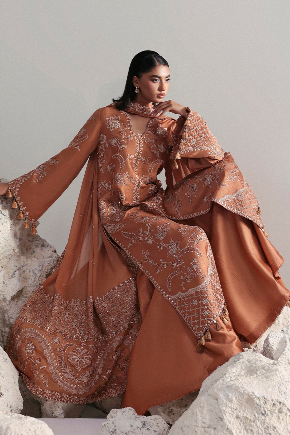 Afrozeh | Slate Ready to Wear | Anastaria by Afrozeh - Designer Dress  - Type : Ladies Clothes - Available at Libayah - 100% Original 