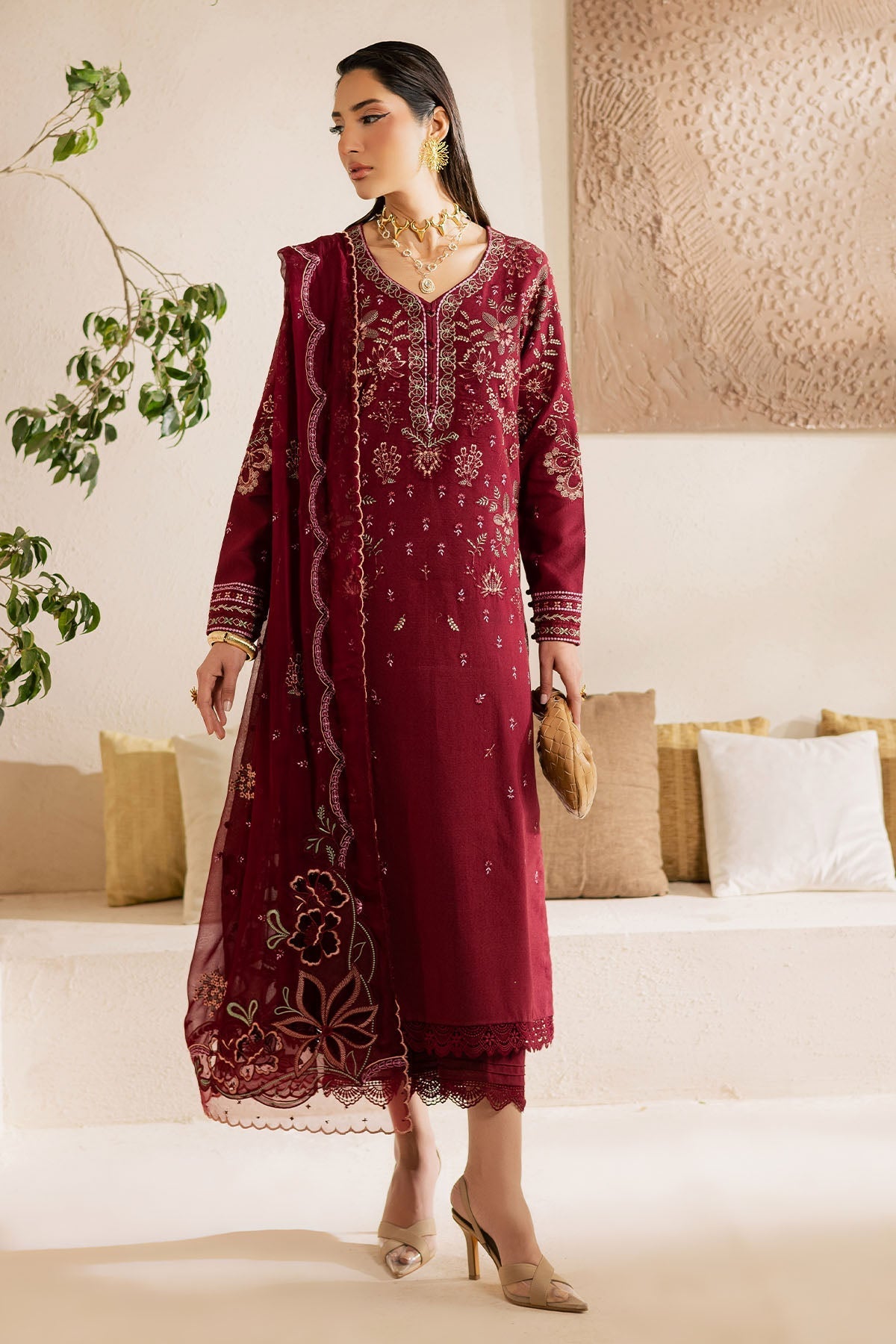 Nureh | Karandi Collection | NE-219 by Nureh - Designer Dress  - Type : Ladies Clothes - Available at Libayah - 100% Original 