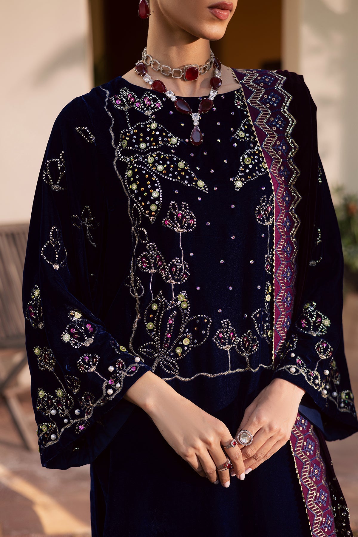 Nureh | Maya Velvet | NW-116 by Nureh - Designer Dress  - Type : Ladies Clothes - Available at Libayah - 100% Original 