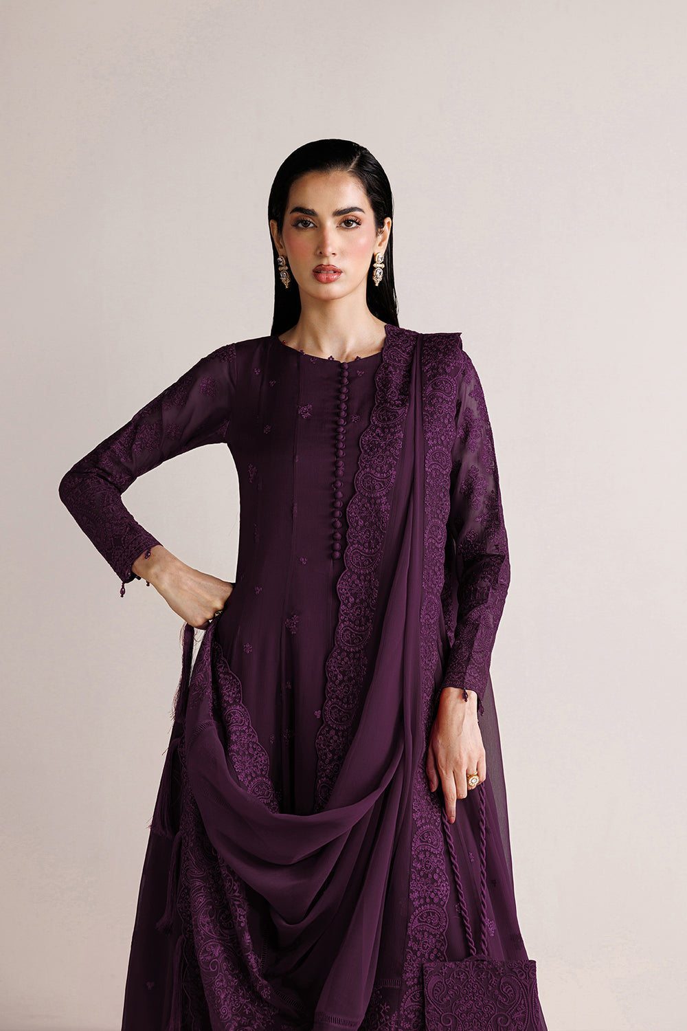 Farasha | Chiffon Essentials 26 | Violet Grace by Farasha - Designer Dress  - Type : Ladies Clothes - Available at Libayah - 100% Original 