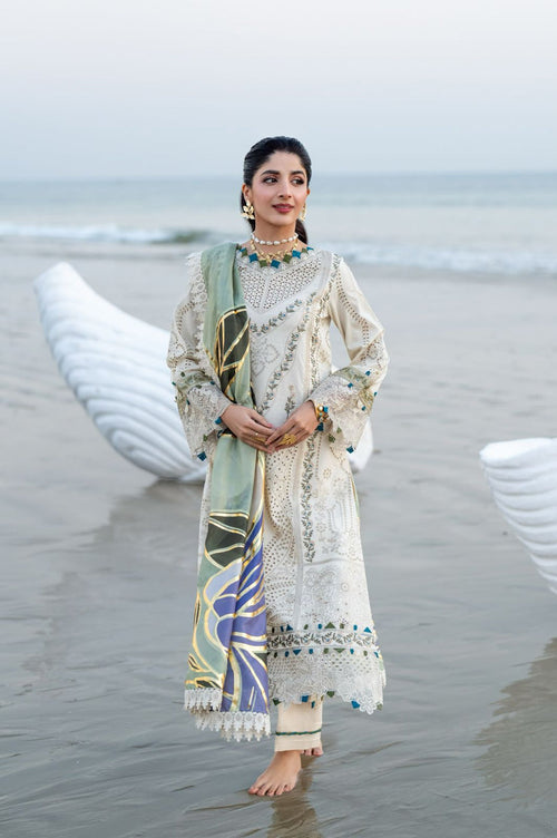 Aabyaan | Saagar Luxury Lawn 25 | ARSIN (AS-04) by Aabyaan - Designer Dress - Type: Ladies Clothes - Available at Libayah - 100% Original