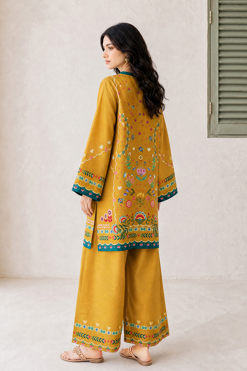 Saad Shaikh | Ease Fall Edit 26 | D-08 Co-ord Set Mustard by Saad Shaikh - Designer Dress  - Type : Ladies Clothes - Available at Libayah - 100% Original 