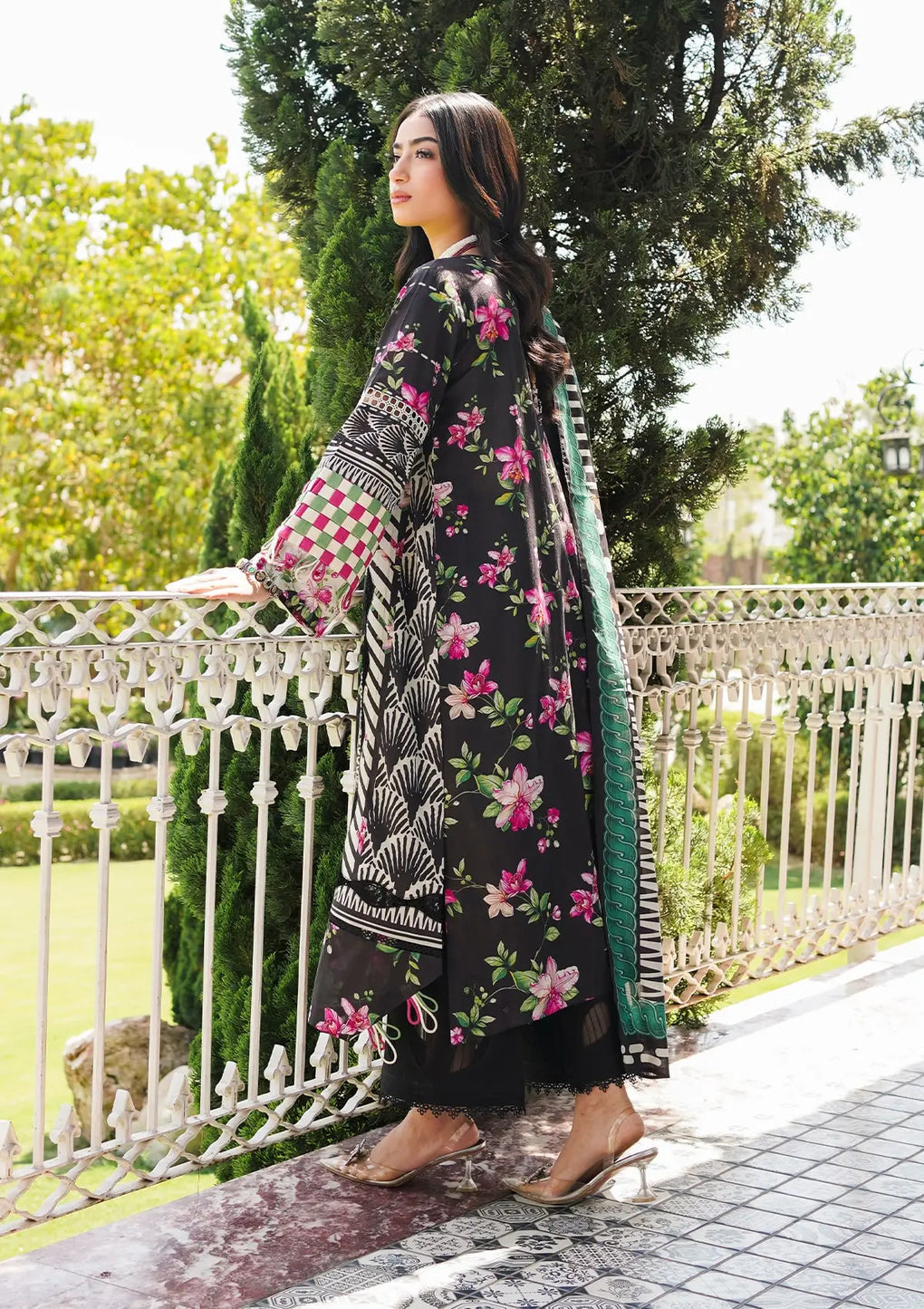 Elaf Premium | Printed Collection 24 | EEP-02A - Dark Floral by Elaf Premium - Designer Dress - Type: Ladies Clothes - Available at Libayah - 100% Original