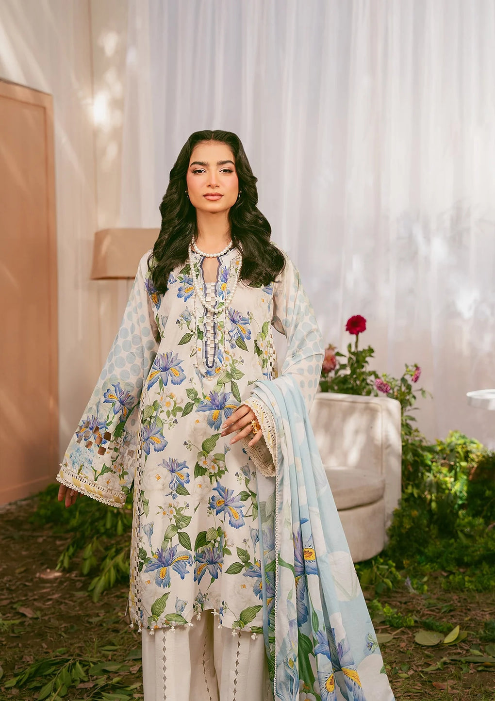 Elaf Premium | Prints 25 | EPS-6A IVORY PETALS by Elaf Premium - Designer Dress - Type: Ladies Clothes - Available at Libayah - 100% Original