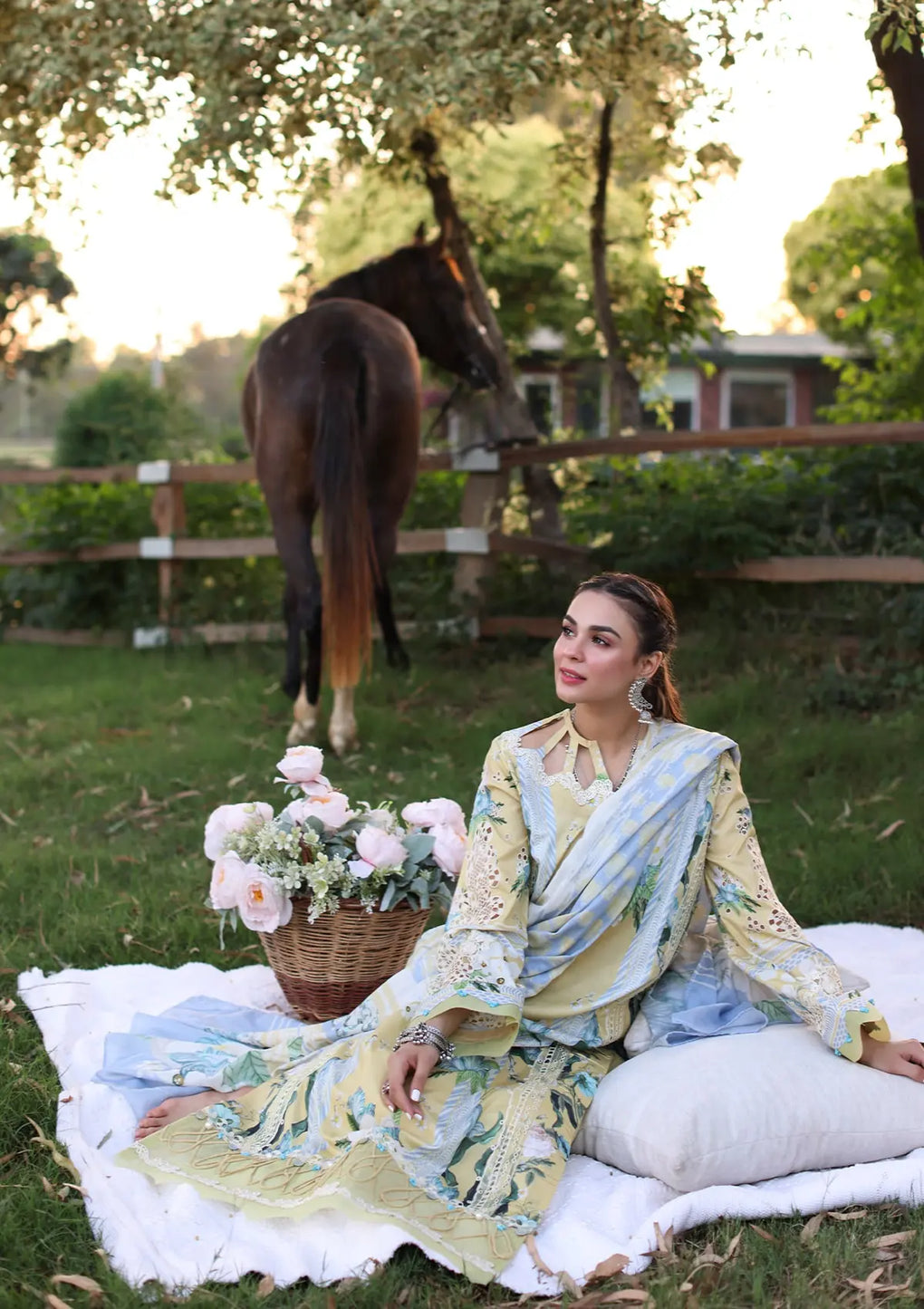 Elaf Premium | Prints Chikankari 24 | 05A CITRUS CRUSH by Elaf Premium - Designer Dress - Type: Ladies Clothes - Available at Libayah - 100% Original