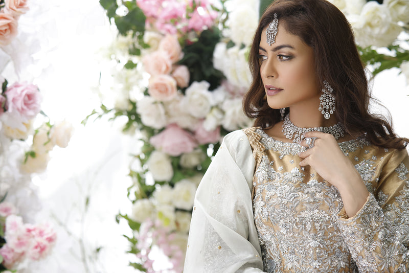 Wahajmkhan | Eden wedding Formals | ANTIQUE GOLD LENGA & CHOLI by Wahaj M.Khan - Designer Dress - Type: Ladies Clothes - Available at Libayah - 100% Original