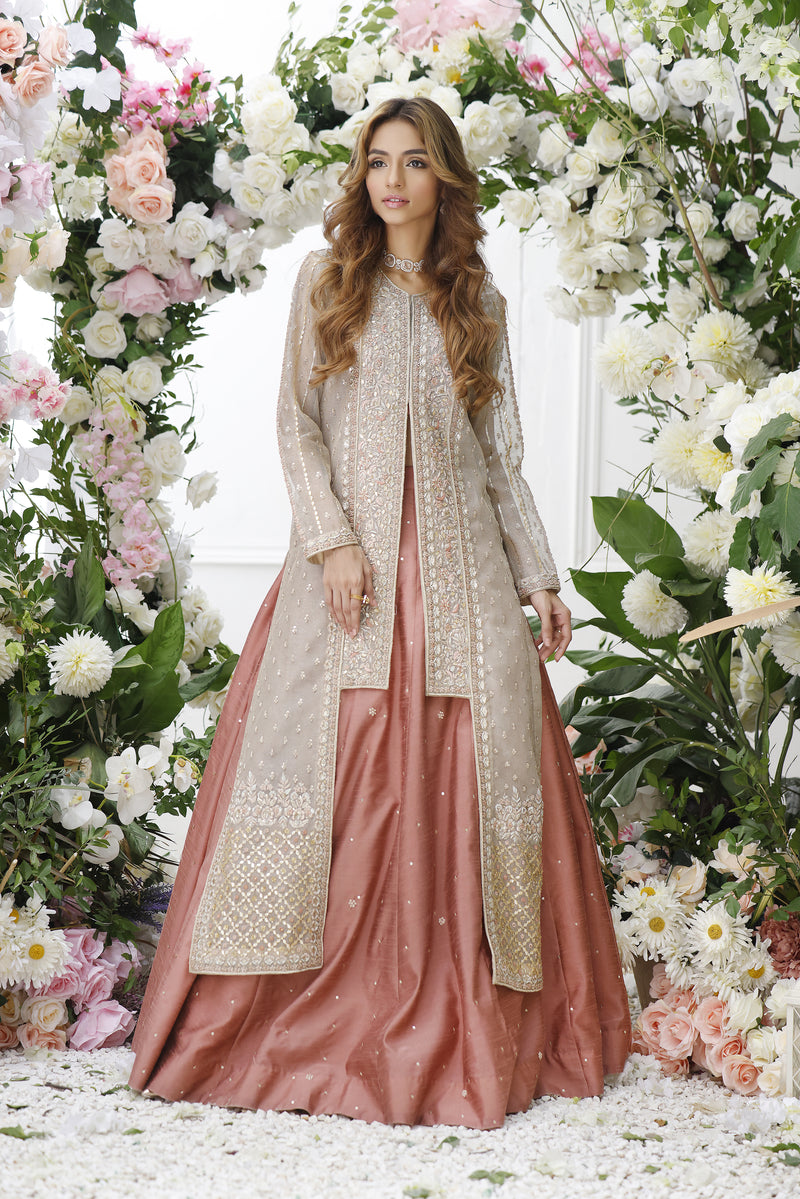 Wahajmkhan | Eden wedding Formals | METAL JACKET WITH LENGA by Wahaj M.Khan - Designer Dress - Type: Ladies Clothes - Available at Libayah - 100% Original