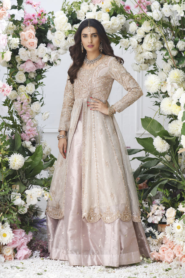 Wahajmkhan | Eden wedding Formals | ROSE GOLD ANARKALI & LENGA by Wahaj M.Khan - Designer Dress - Type: Ladies Clothes - Available at Libayah - 100% Original