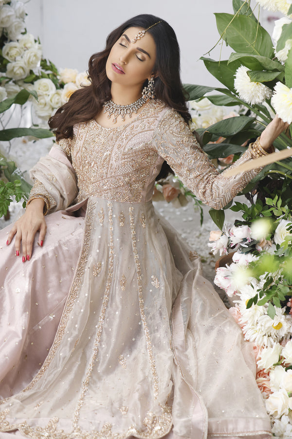 Wahajmkhan | Eden wedding Formals | ROSE GOLD ANARKALI & LENGA by Wahaj M.Khan - Designer Dress - Type: Ladies Clothes - Available at Libayah - 100% Original