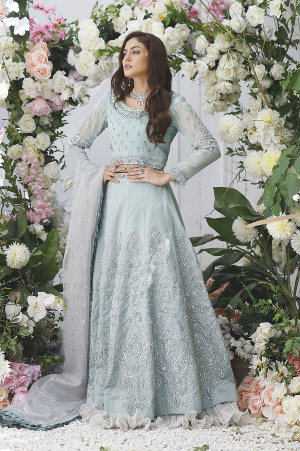 Wahajmkhan | Eden wedding Formals | MINT FEROZI LENGA by Wahaj M.Khan - Designer Dress - Type: Ladies Clothes - Available at Libayah - 100% Original