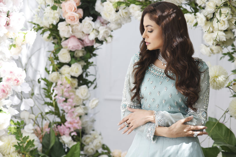 Wahajmkhan | Eden wedding Formals | MINT FEROZI LENGA by Wahaj M.Khan - Designer Dress - Type: Ladies Clothes - Available at Libayah - 100% Original