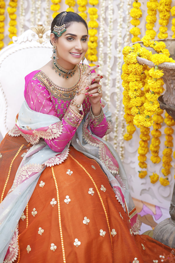 Wahajmbegum | Mehrunnisa Wedding Formals | MAGENTA LEHNGA CHOLI by Wahaj M.Khan - Designer Dress - Type: Ladies Clothes - Available at Libayah - 100% Original