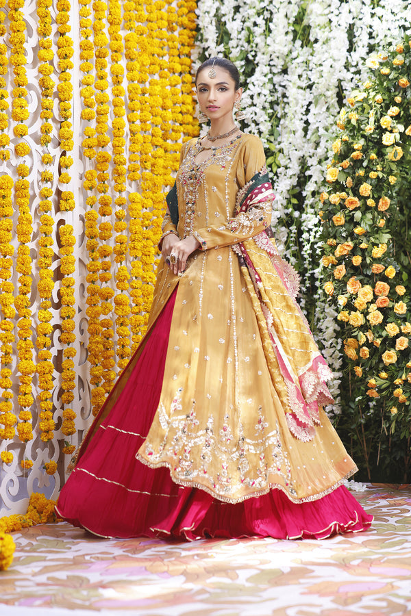 Wahajmbegum | Mehrunnisa Wedding Formals | MUSTARD MEHSURI JACKET by Wahaj M.Khan - Designer Dress - Type: Ladies Clothes - Available at Libayah - 100% Original