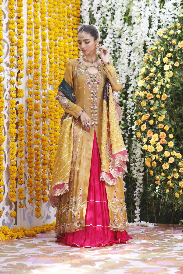 Wahajmbegum | Mehrunnisa Wedding Formals | MUSTARD MEHSURI JACKET by Wahaj M.Khan - Designer Dress - Type: Ladies Clothes - Available at Libayah - 100% Original