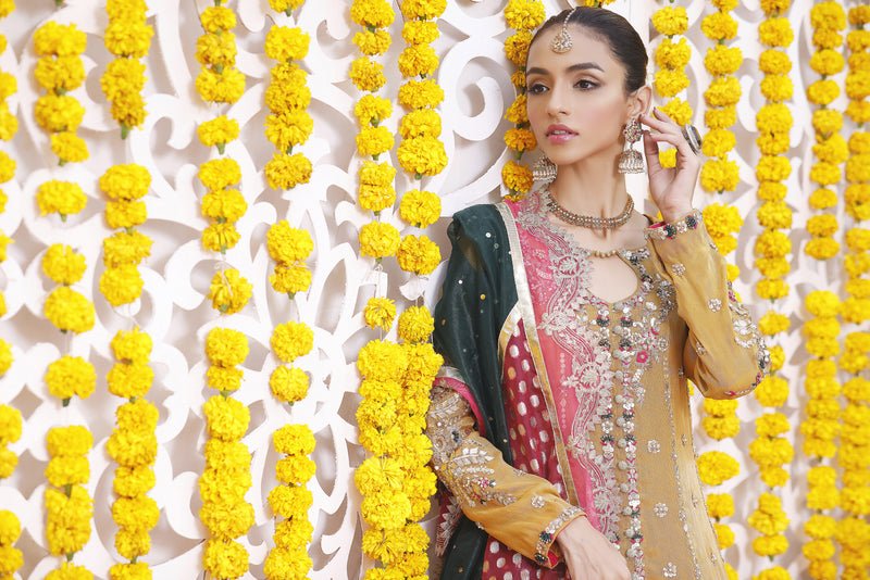 Wahajmbegum | Mehrunnisa Wedding Formals | MUSTARD MEHSURI JACKET by Wahaj M.Khan - Designer Dress - Type: Ladies Clothes - Available at Libayah - 100% Original
