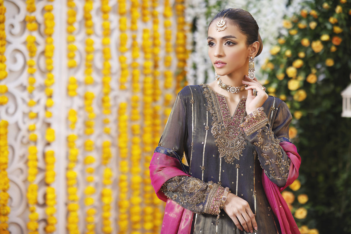 Wahajmbegum | Mehrunnisa Wedding Formals | NAVY MEHSURI ANARKALI by Wahaj M.Khan - Designer Dress - Type: Ladies Clothes - Available at Libayah - 100% Original