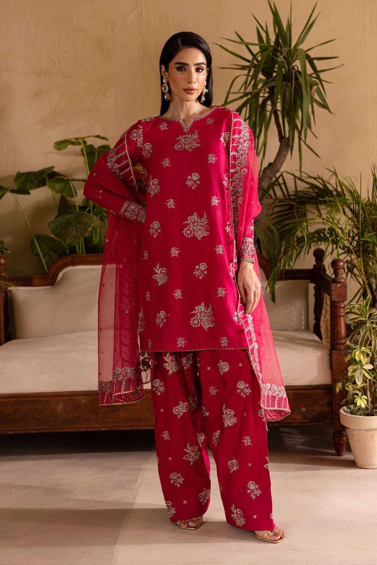 Batik | Nyra Embroidered Summer Solids | Zinnia by Batik - Designer Dress - Type: Ladies Clothes - Available at Libayah - 100% Original