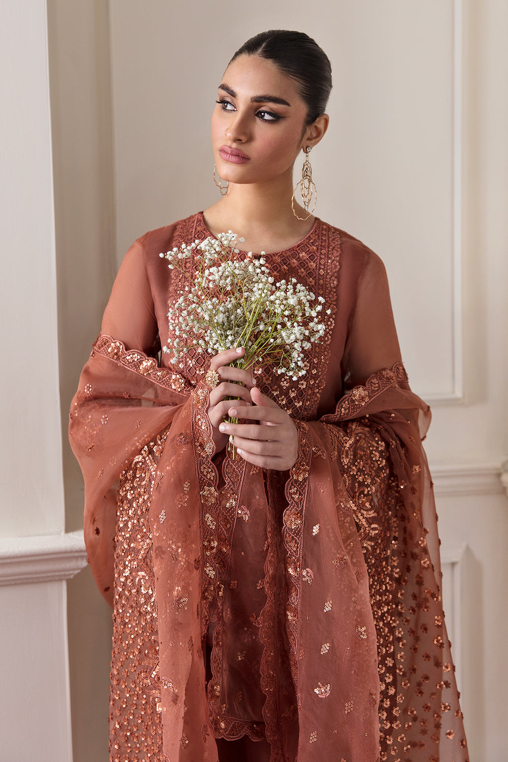 Baroque | Formals Collection | EMBROIDERED CHIFFON UF-296 by Baroque - Designer Dress  - Type : Ladies Clothes - Available at Libayah - 100% Original 