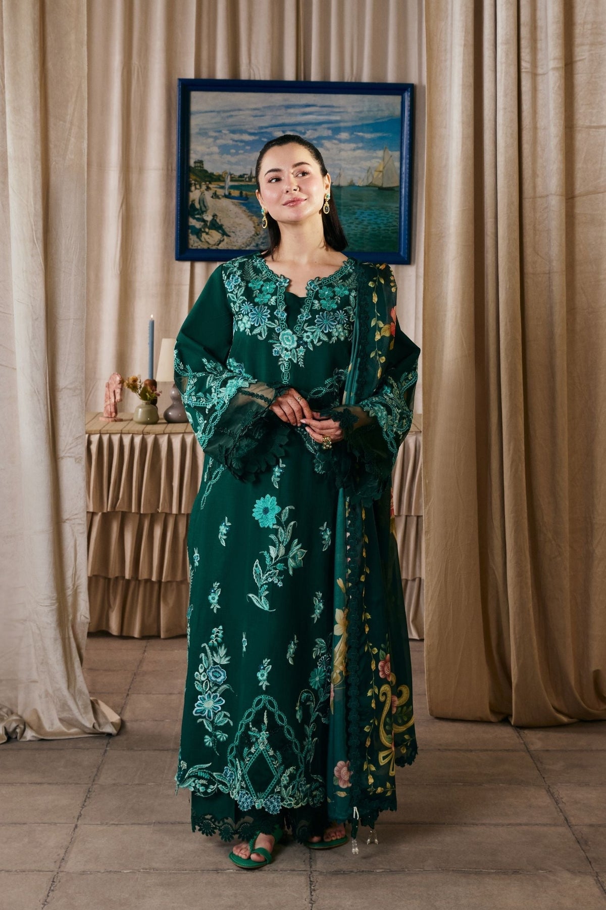 Maryam Hussain | Luxury Lawn 26 Vol 2 | Maheer by Maryam Hussain - Designer Dress  - Type : Ladies Clothes - Available at Libayah - 100% Original 