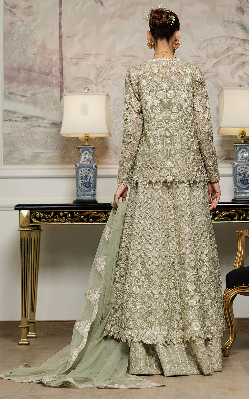 Threads and Motifs | Formal Dresses 25 | Organza Embroidered Maxi With Jacket by Threads and Motifs - Designer Dress  - Type : Ladies Clothes - Available at Libayah - 100% Original 