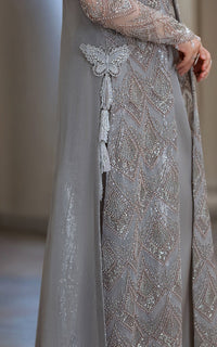 Threads and Motifs | Formal Dresses 25 | Net Embroidered Jacket with Skirt by Threads and Motifs - Designer Dress  - Type : Ladies Clothes - Available at Libayah - 100% Original 