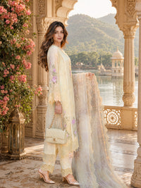 Saadia Asad | Nooriyah Luxury Chiffon | D5 - Pale Yellow by Saadia Asad - Designer Dress  - Type : Ladies Clothes - Available at Libayah - 100% Original 