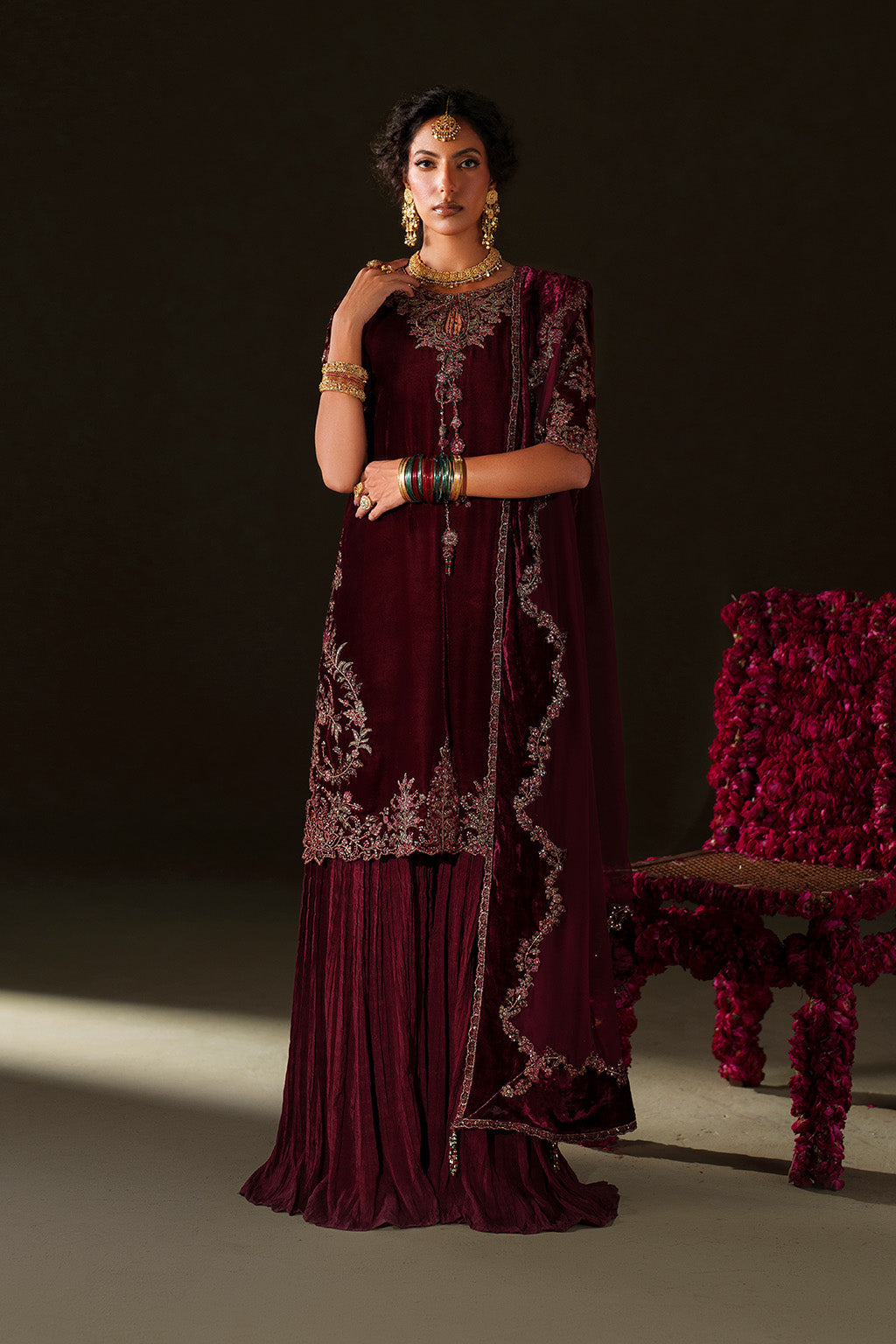 Iznik | Velvet 25 | IV-71 Embroidered Velvet by Iznik - Designer Dress - Type : Ladies Clothes - Available at Libayah - 100% Original 