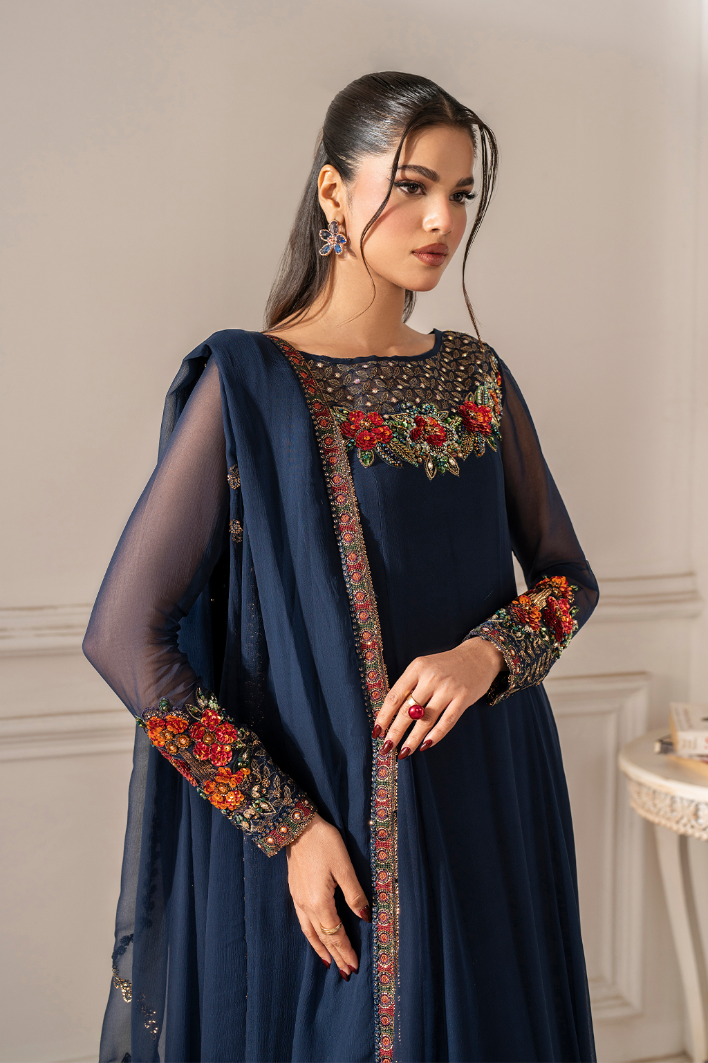 Iznik | Festive Formal |  UE-412 Embroidered Chiffon by Iznik - Designer Dress  - Type : Ladies Clothes - Available at Libayah - 100% Original 