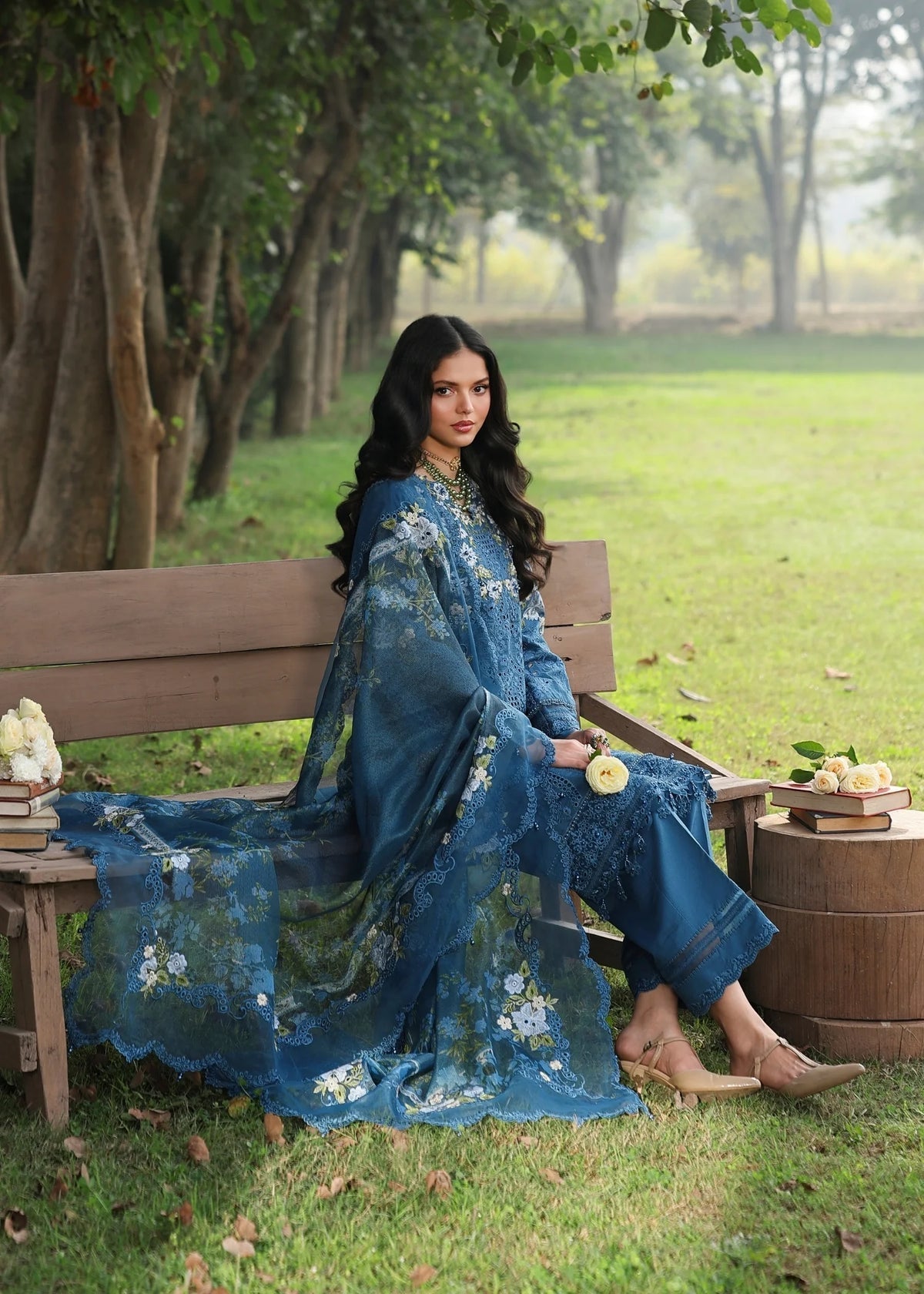Sardinia | Tales of Petals | BLUE BLOSSOMS - Designer Dress - Type : Ladies Clothes - Available at Libayah - 100% Original