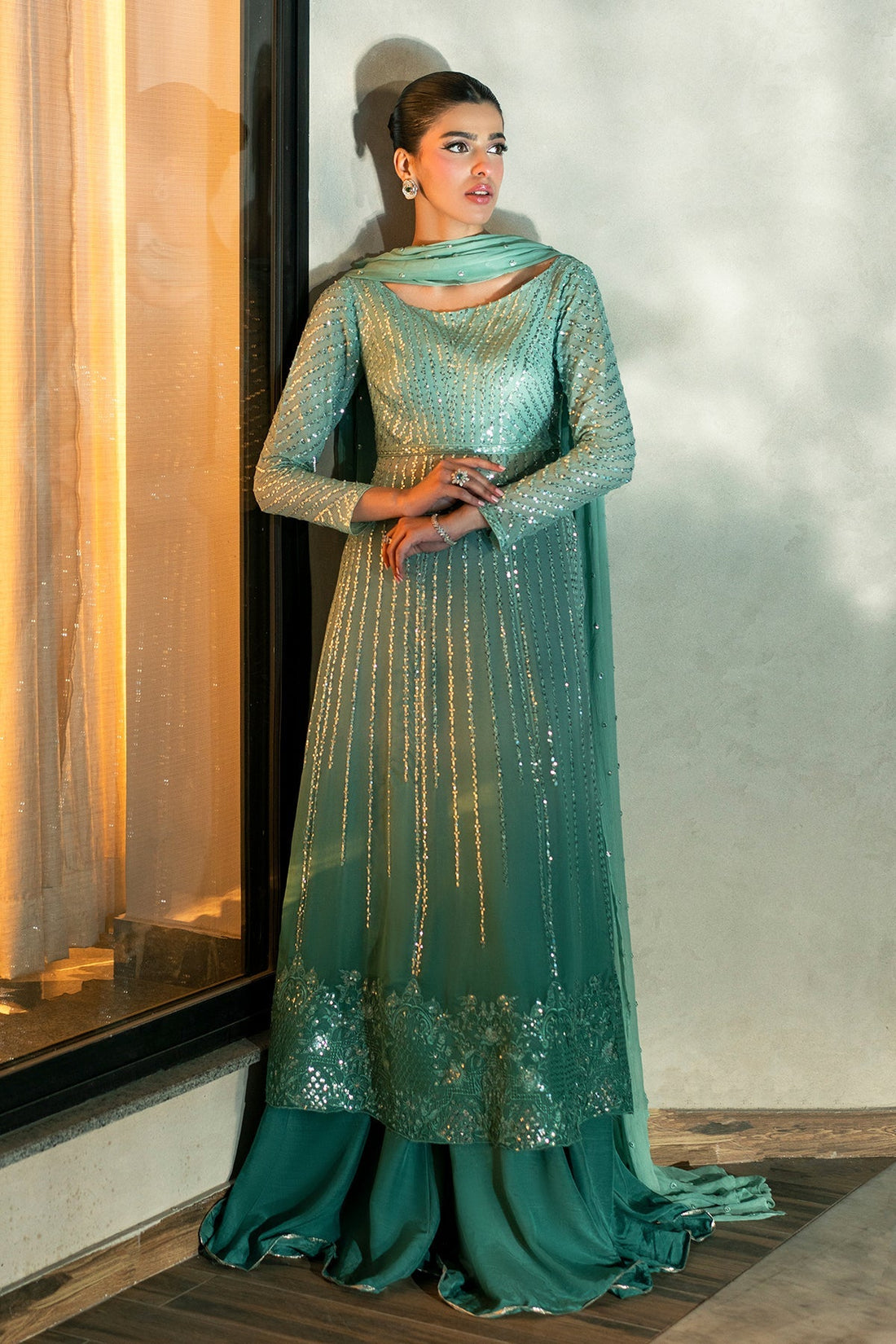 Fahad Hussayn | Lawn Banger | Midnight Aura by Erum Khan - Designer Dress - Type: Ladies Clothes - Available at Libayah - 100% Original