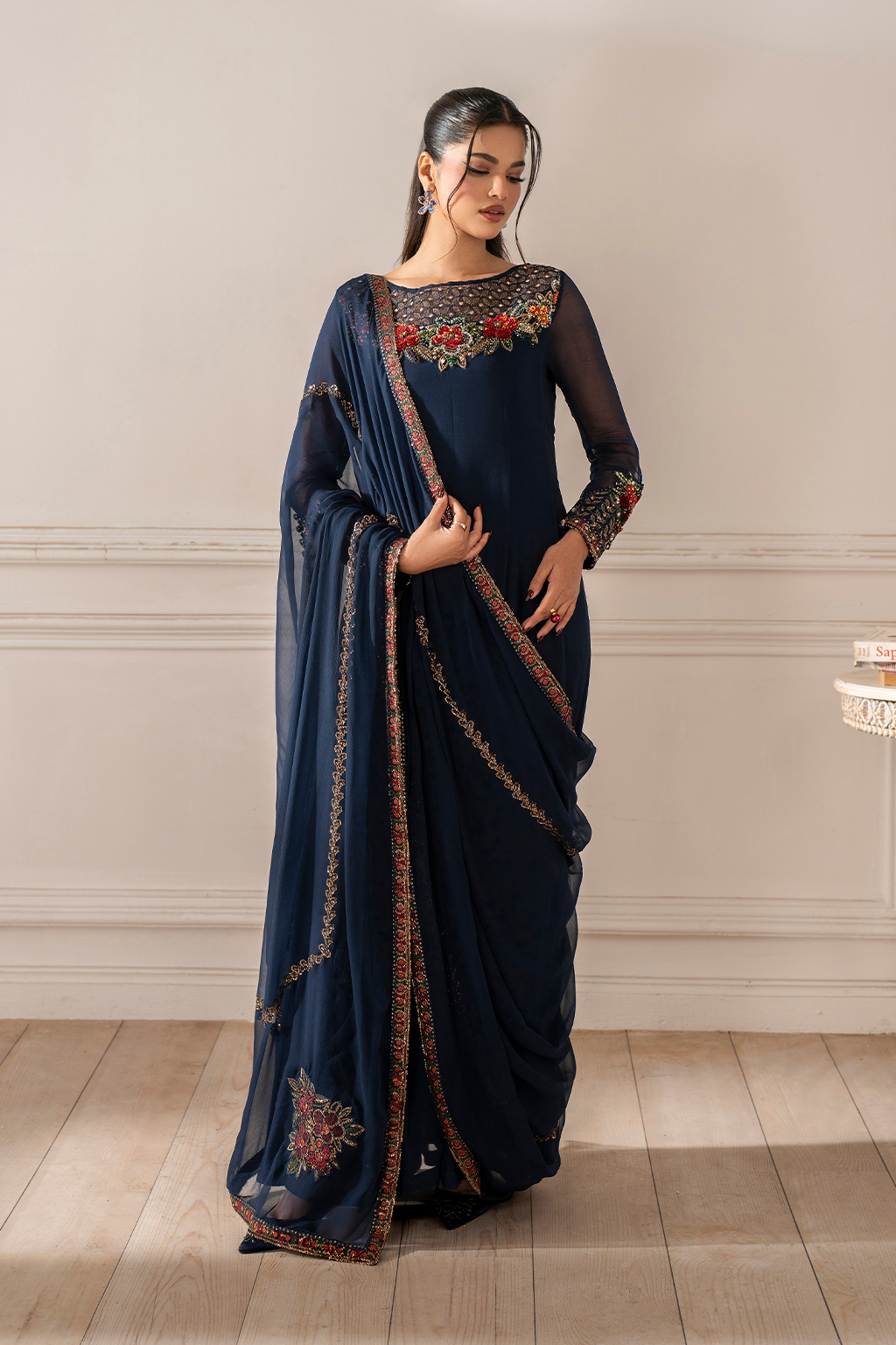 Iznik | Festive Formal |  UE-412 Embroidered Chiffon by Iznik - Designer Dress  - Type : Ladies Clothes - Available at Libayah - 100% Original 