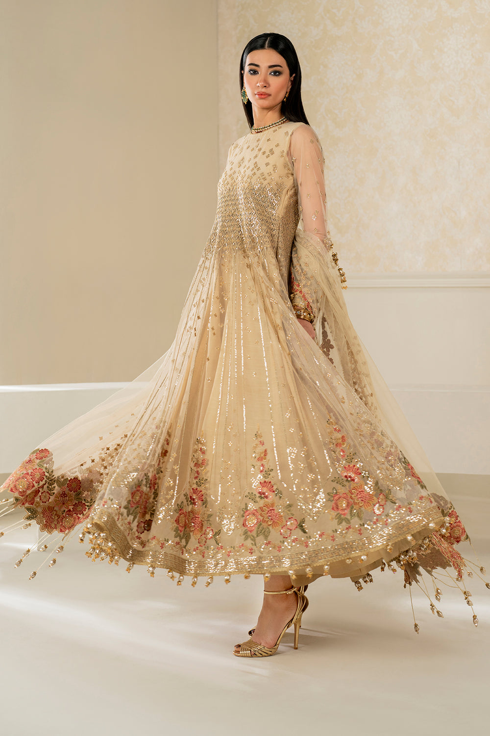 Baroque | Formals Collection | EMBROIDERED NET UF-4159 by Baroque - Designer Dress  - Type : Ladies Clothes - Available at Libayah - 100% Original 