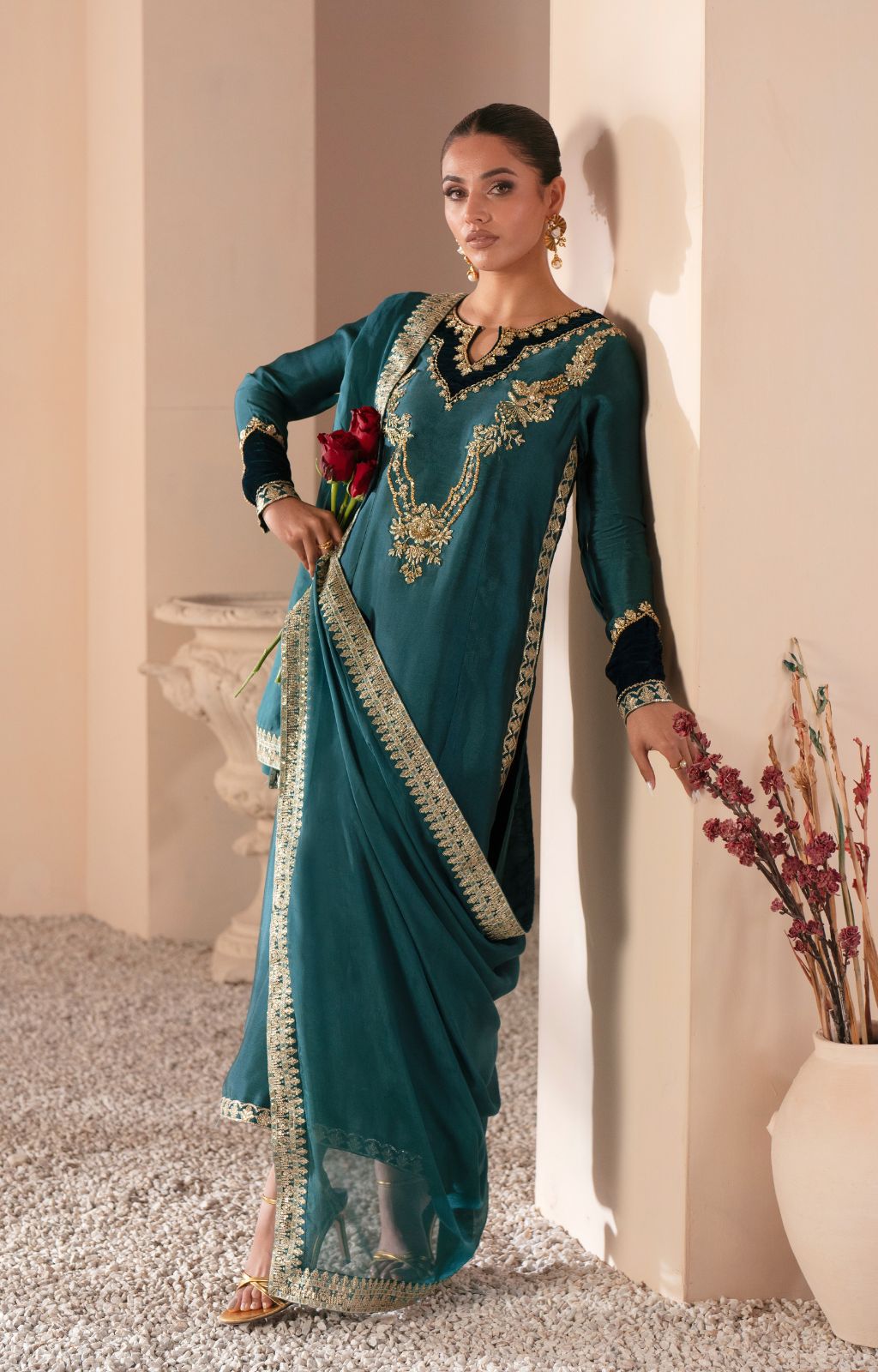 Ajr Couture | Symphony Luxe Festive 25 | Jade by AJR Couture - Designer Dress - Type: Ladies Clothes - Available at Libayah - 100% Original