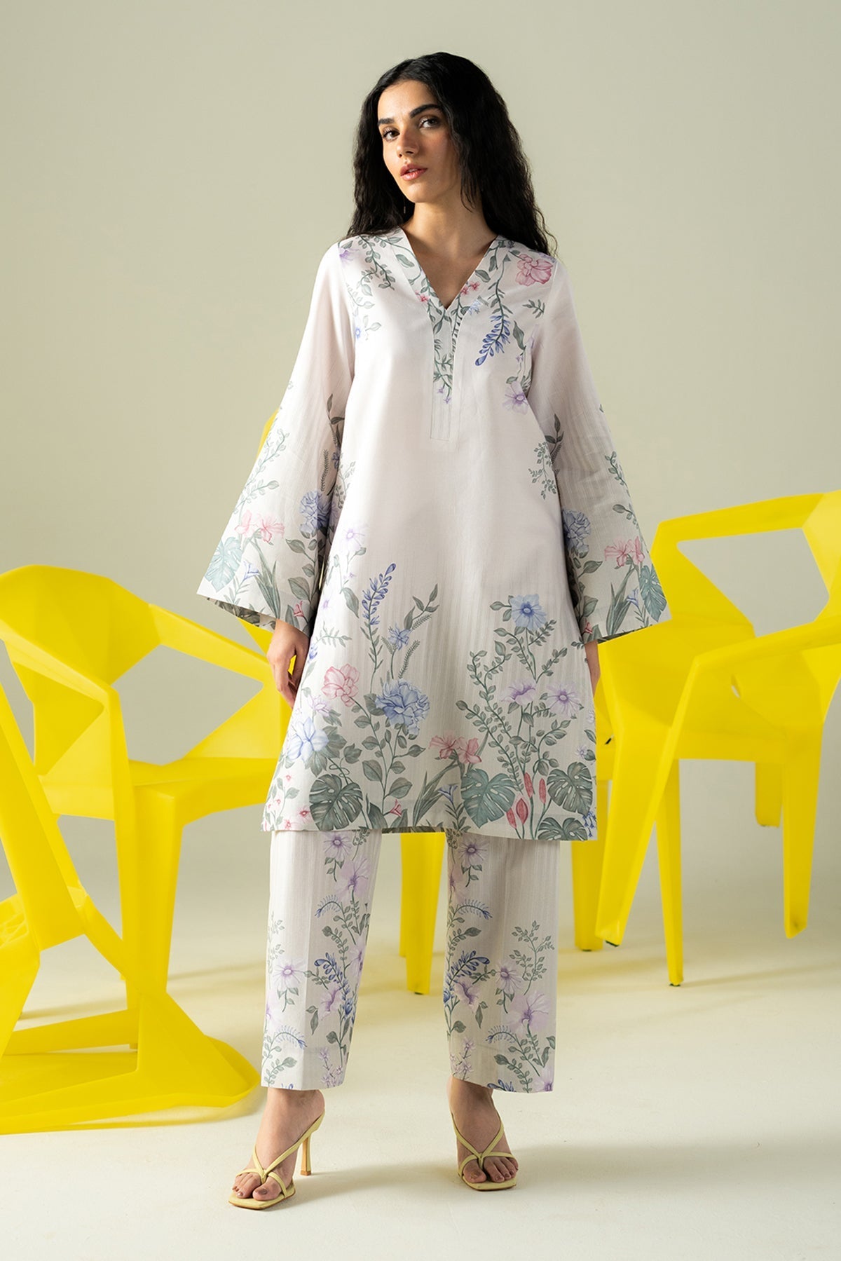 Afrozeh | Coords 25 | Creamy by Afrozeh - Designer Dress  - Type : Ladies Clothes - Available at Libayah - 100% Original 