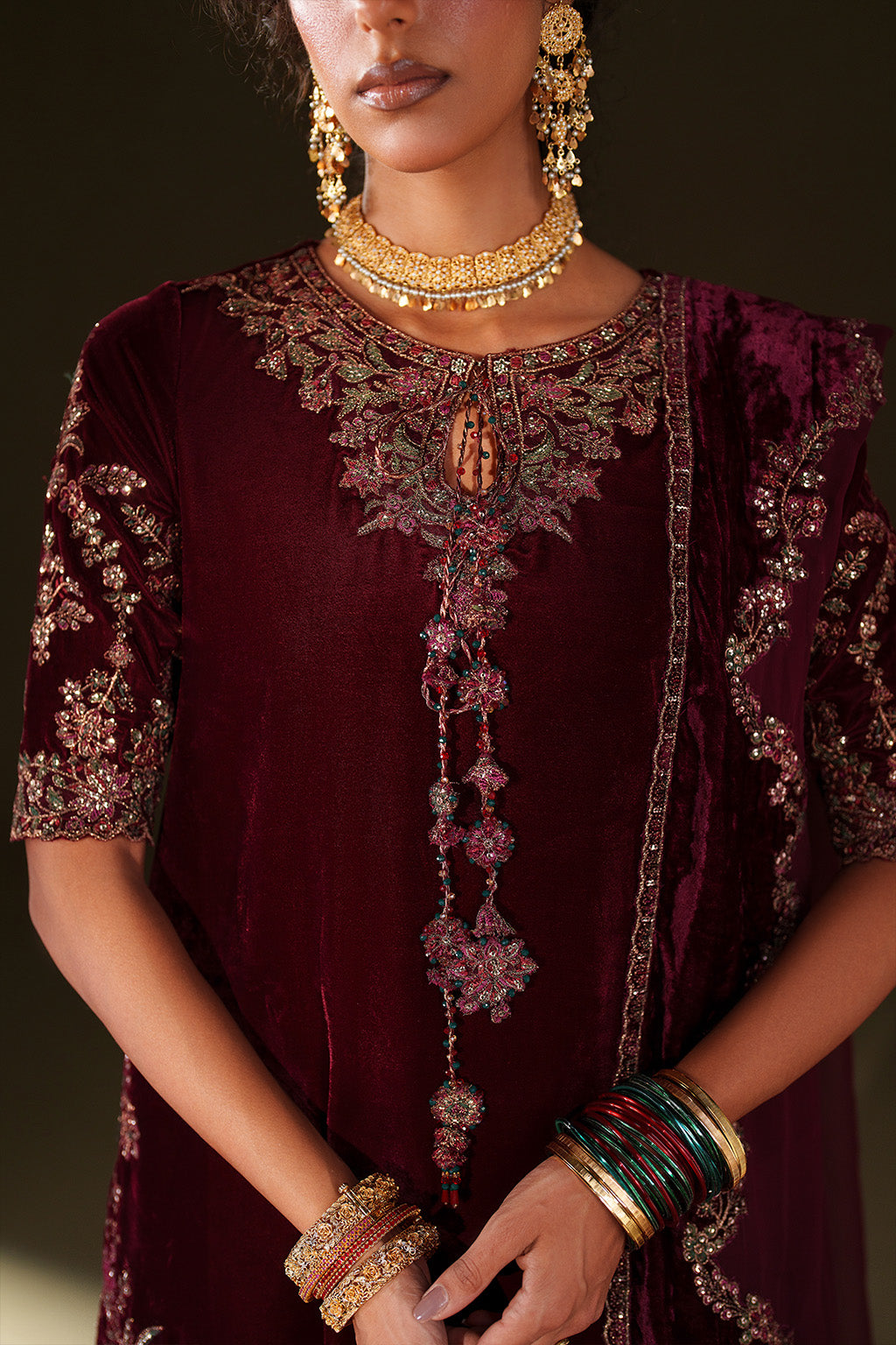 Iznik | Velvet 25 | IV-71 Embroidered Velvet by Iznik - Designer Dress - Type : Ladies Clothes - Available at Libayah - 100% Original 
