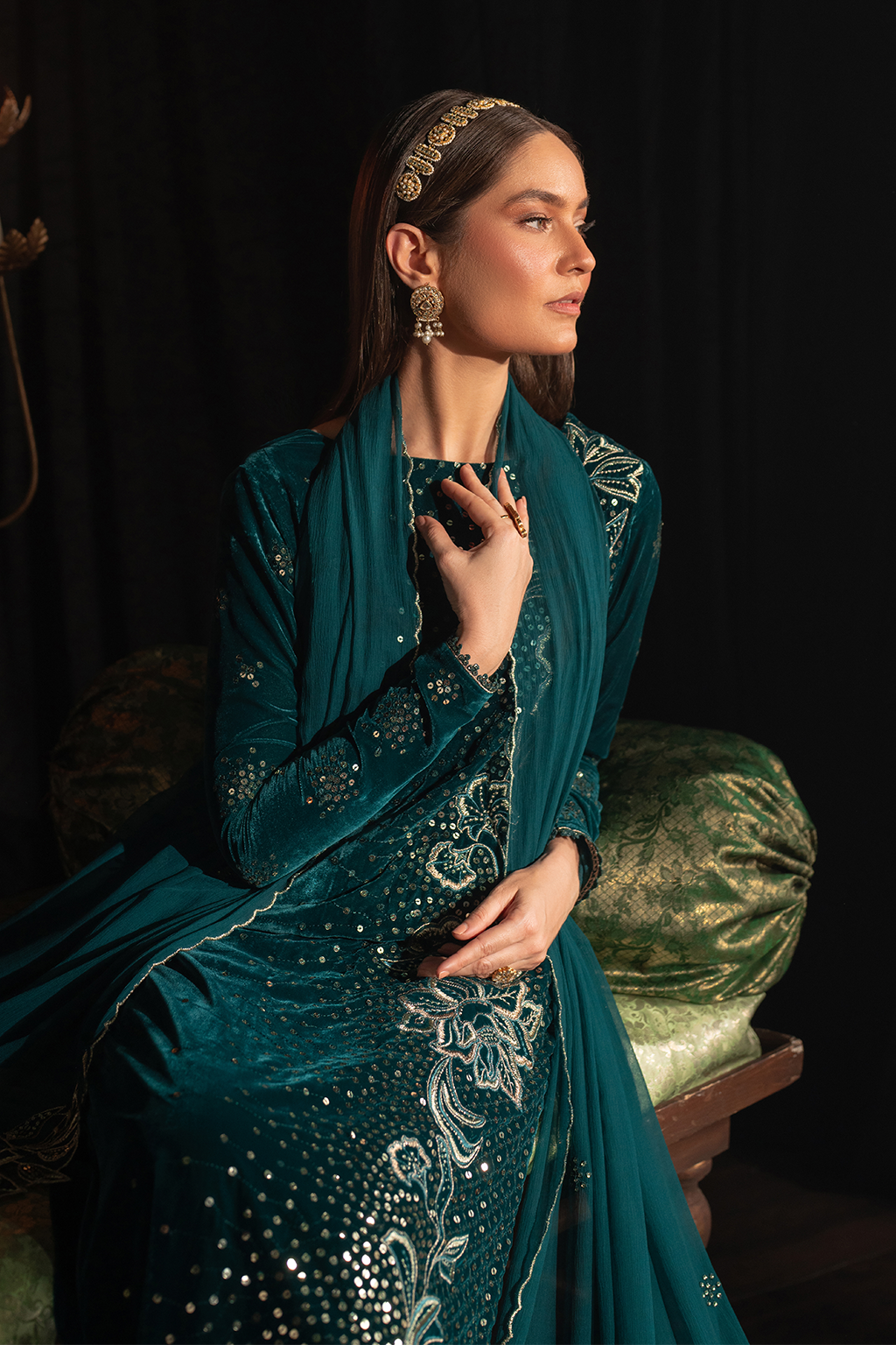 Iznik | Velvet 25 | IV-47 Embroidered Velvet by Iznik - Designer Dress - Type : Ladies Clothes - Available at Libayah - 100% Original 