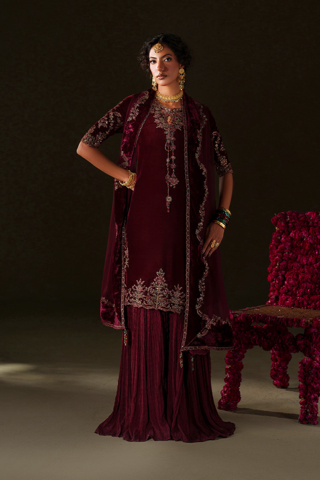 Iznik | Velvet 25 | IV-71 Embroidered Velvet by Iznik - Designer Dress - Type : Ladies Clothes - Available at Libayah - 100% Original 